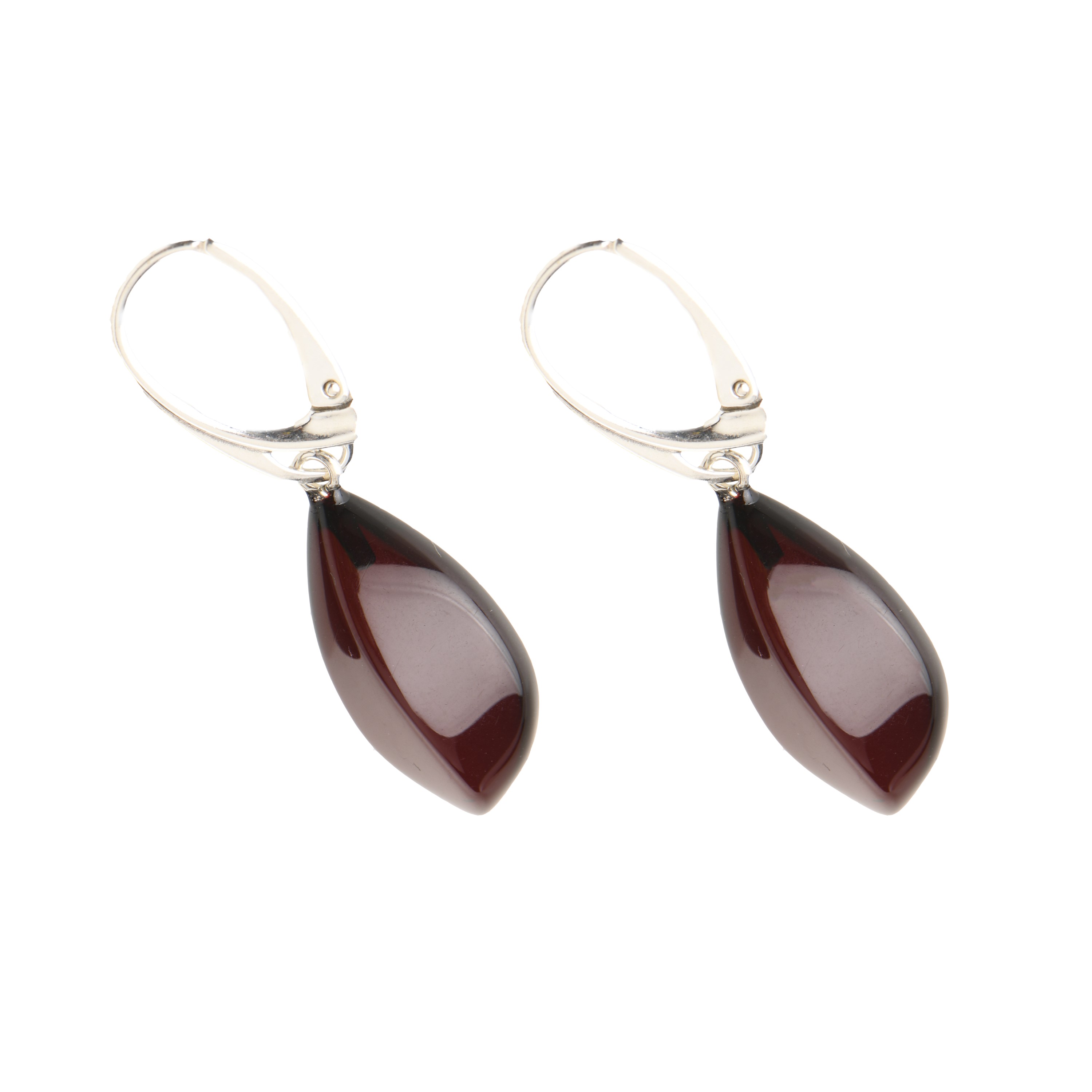 red amber drop earrings